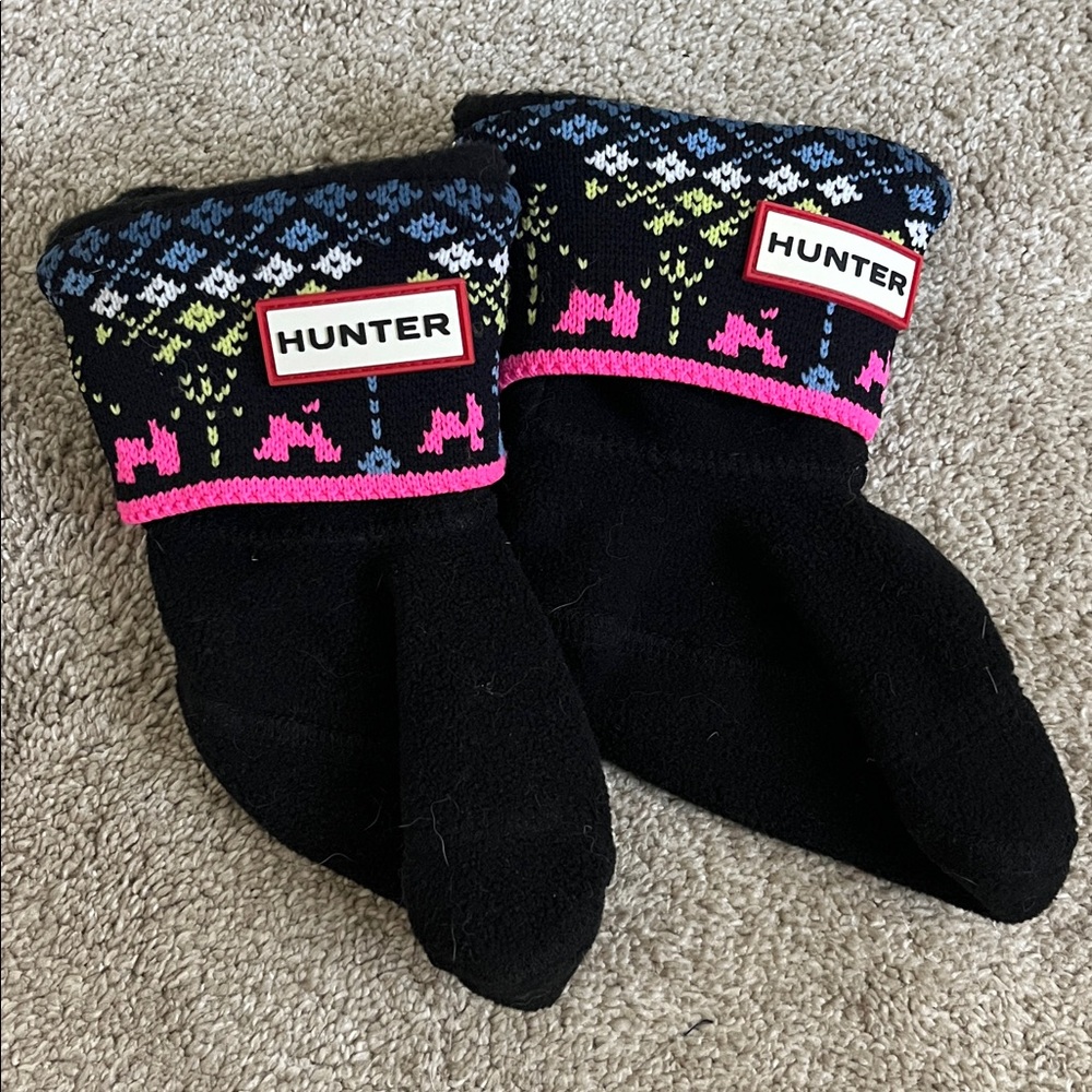 Hunter Black and Multicolor Knit Boot Socks XS